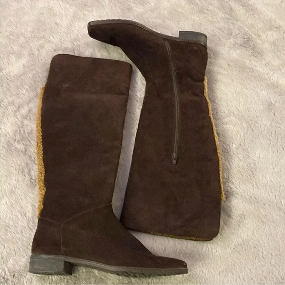Stuart Weitzman Brown Knee-High Women's suede shearling Boots, US9,5